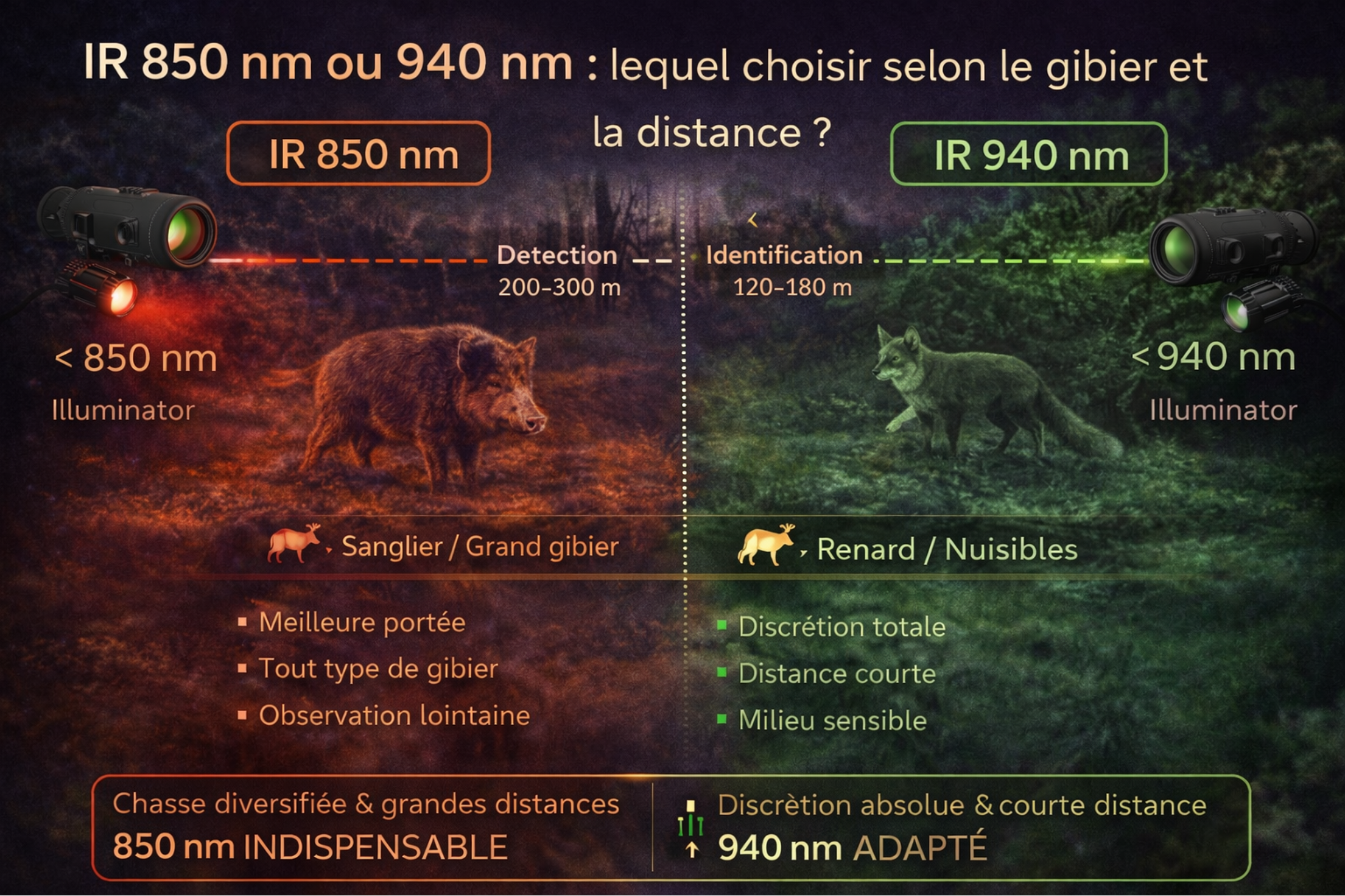 IR 850 nm ou 940 nm : lequel choisir en vision nocturne ?
