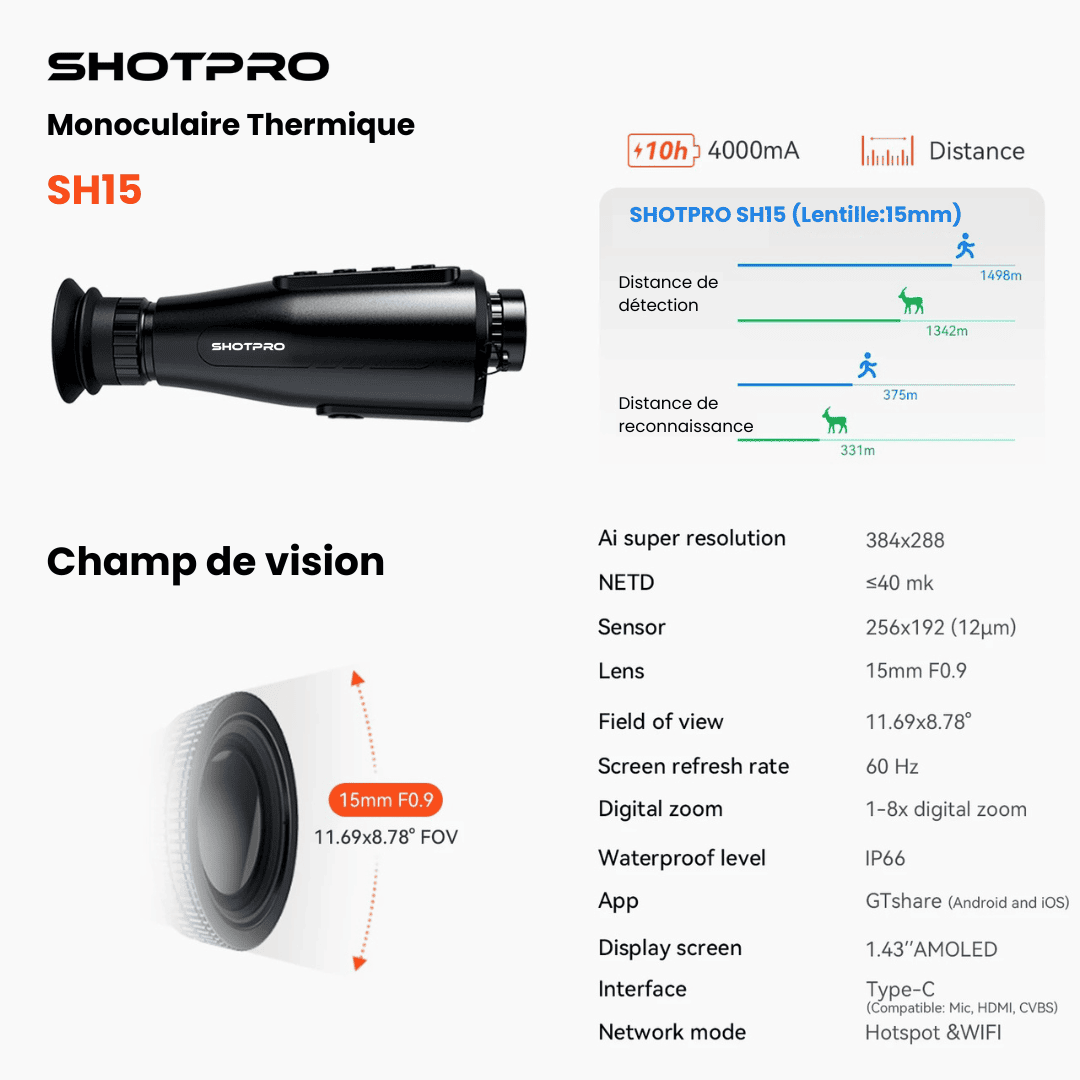 Monoculaire Thermique ShotPro SH15