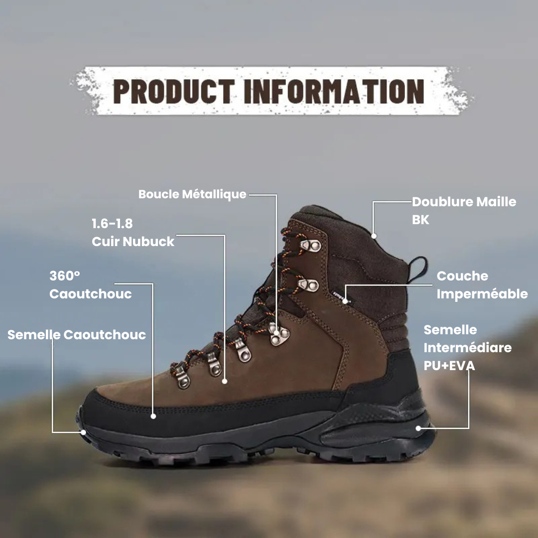 Chaussures de chasse et randonnée cuir nubuck - SHOTPRO