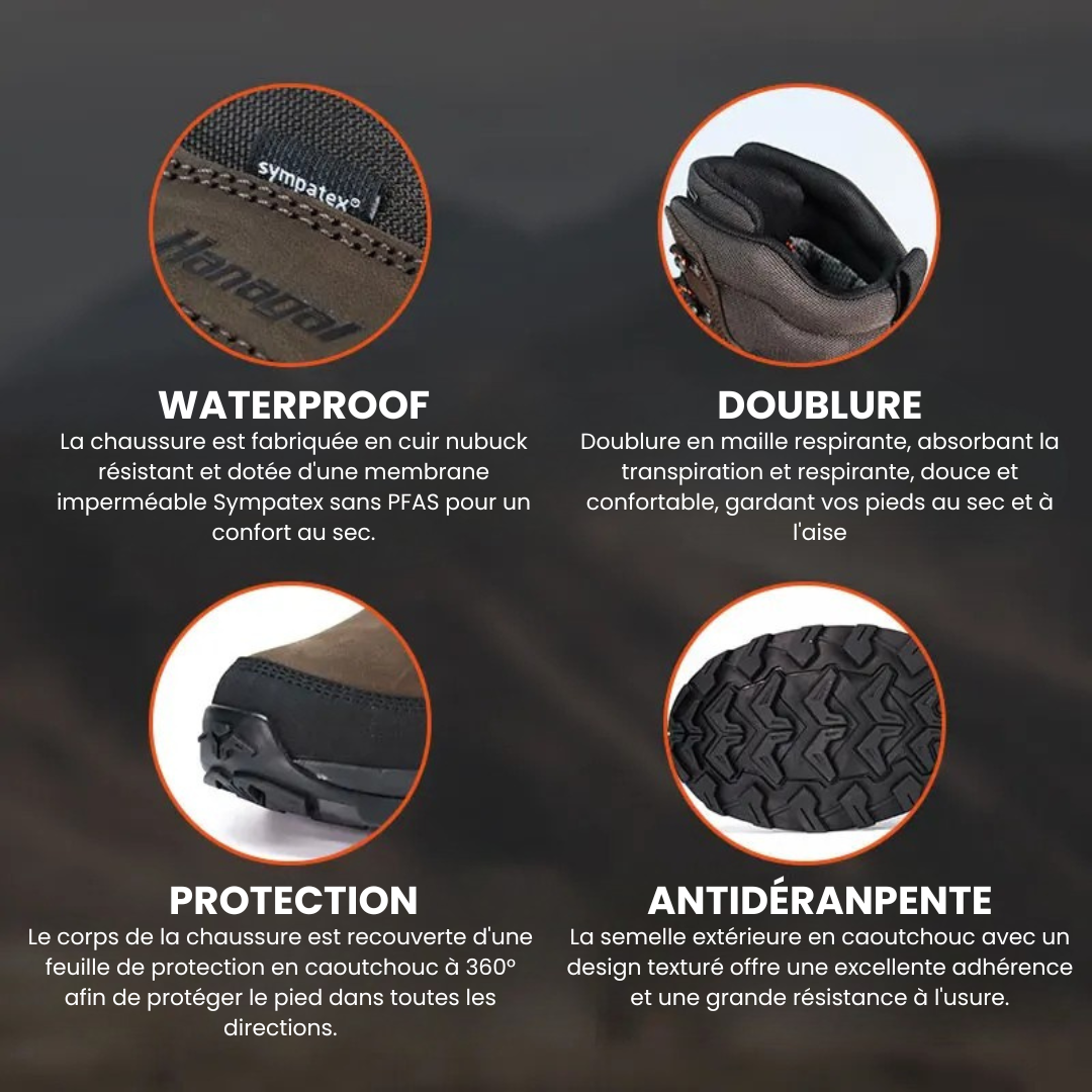 Chaussures de chasse et randonnée cuir nubuck - SHOTPRO